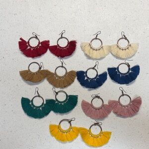 Vibrant Fringe Hoop Earrings Collection